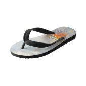 クロード・モネ。アルジェンティーユ赤いボート キッズビーチサンダル (アングル)