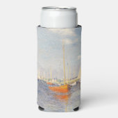 クロード・モネ。アルジェンティーユ赤いボート スリム缶クーラー (Seltzer正面)