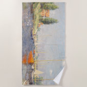 クロード・モネ。アルジェンティーユ赤いボート ビーチタオル (正面)