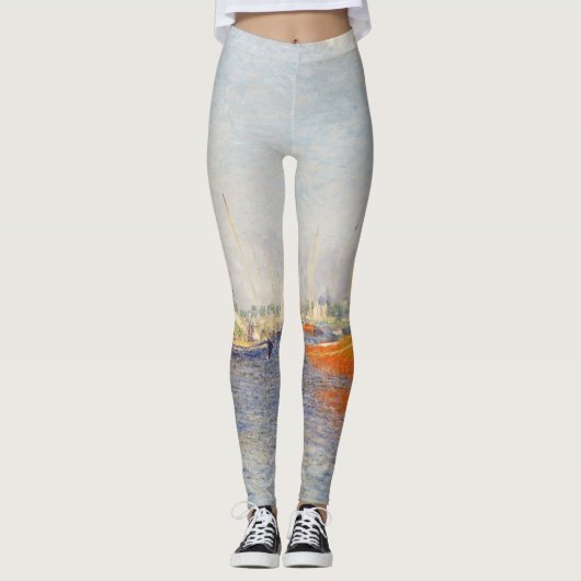 クロード・モネ。アルジェンティーユ赤いボート レギンス (正面)