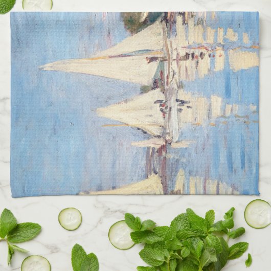クロード・モネ – アルジェンテウイルのレガタス キッチンタオル (折り畳み)