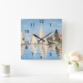 クロード・モネ – アルジェンテウイルのレガタス スクエア壁時計 (ホーム)