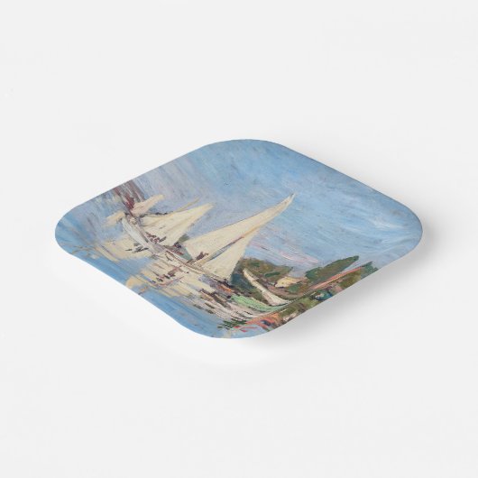 クロード・モネ – アルジェンテウイルのレガタス ペーパープレート (傾斜あり)