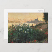 クロード・モネ – アルジェンテウイルの花の咲くリバーバンク ポストカード (正面/裏面)