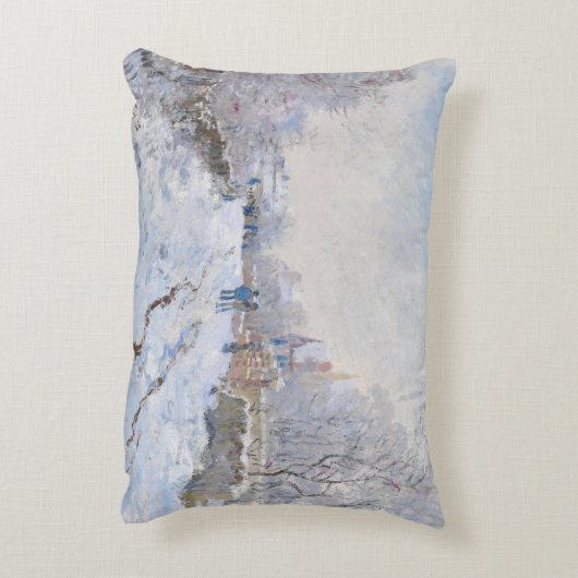 クロード・モネ – アルジェンテウイルの雪景色 アクセントクッション (裏面(縦))