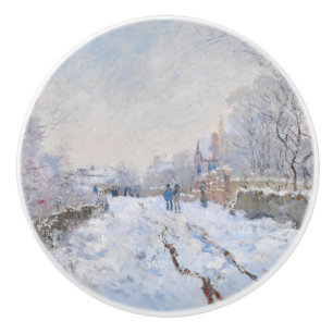 クロード・モネ – アルジェンテウイルの雪景色 セラミックノブ