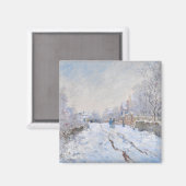 クロード・モネ – アルジェンテウイルの雪景色 マグネット (正面/裏面)