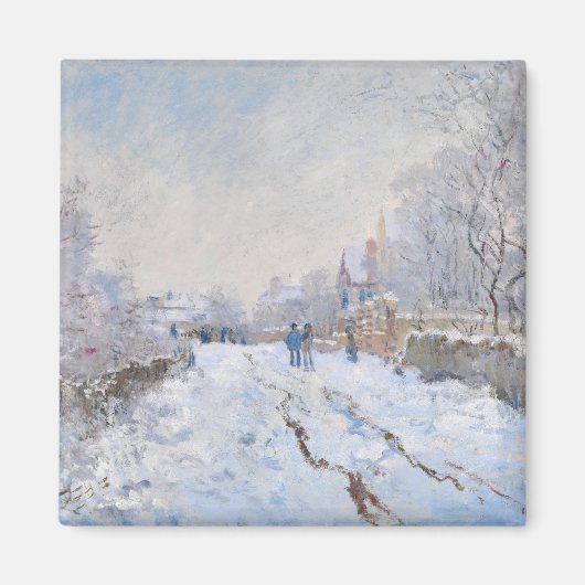 クロード・モネ – アルジェンテウイルの雪景色 マグネット (正面)