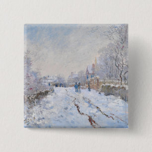 クロード・モネ – アルジェンテウイルの雪景色 缶バッジ