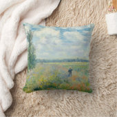 クロード・モネ – アルジェンテウイル近郊のポピー畑(1875) クッション (ブランケット)