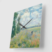 クロード・モネ – アルジェンテウイル近郊のポピー畑(1875) スクエア壁時計 (傾斜)