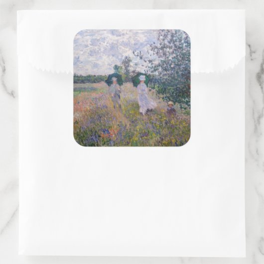 クロード・モネ – アルジェンテウイル近郊プロムナード スクエアシール (バッグ)