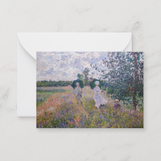 クロード・モネ – アルジェンテウイル近郊プロムナード ノートカード (正面)