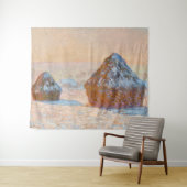 クロード・モネ – ウィートスタック、積雪効果、朝 タペストリー (インサイチュ(横))