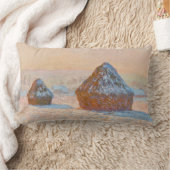 クロード・モネ – ウィートスタック、積雪効果、朝 ランバークッション (ブランケット)