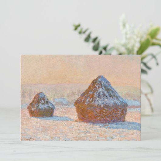 クロード・モネ – ウィートスタック、積雪効果、朝 招待状 (スタンド正面)