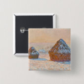 クロード・モネ – ウィートスタック、積雪効果、朝 缶バッジ (正面&裏面)