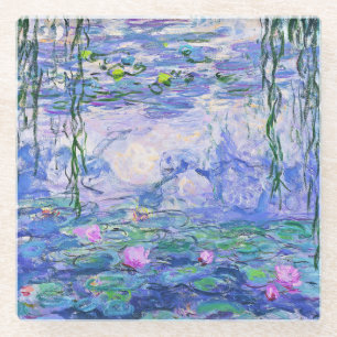 クロード・モネ・ウォーター・リリーフランスのズ印象派アート ガラスコースター