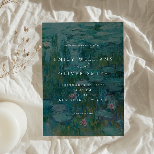 クロード・モネ・ウォーター・リリー・ミニマル結婚リスト 招待状