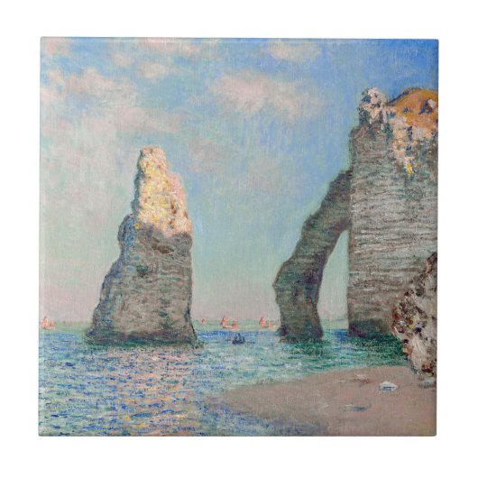 クロード・モネ - エトルタの崖 タイル (正面)