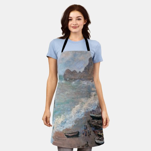 クロード・モネ - エトルタの海岸 エプロン (着用した状態)