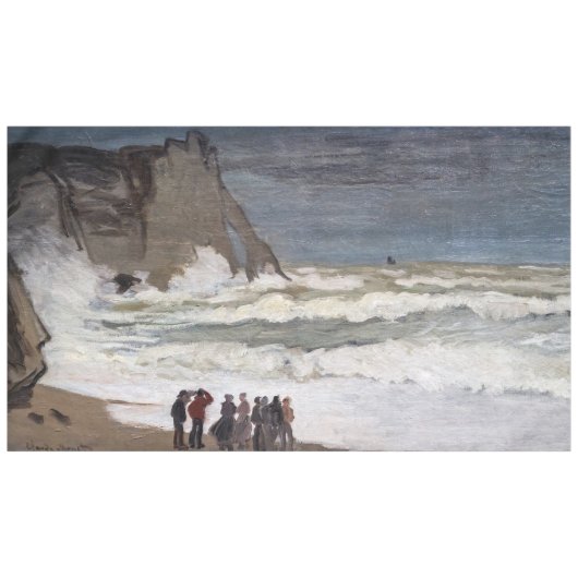 クロード・モネ - エトルタの荒波 テーブルクロス (正面(横))