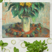 クロード・モネ – エルサレム・アーティチョーク花 キッチンタオル (折り畳み)