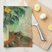 クロード・モネ – エルサレム・アーティチョーク花 キッチンタオル (四つ折り)