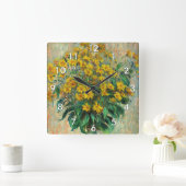 クロード・モネ – エルサレム・アーティチョーク花 スクエア壁時計 (ホーム)