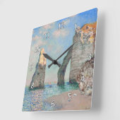 クロード・モネ – エレットの崖 スクエア壁時計 (傾斜)