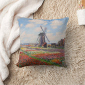 クロード・モネ – オランダのチューリップ畑 クッション (ブランケット)