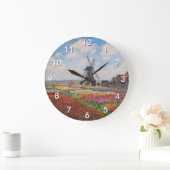 クロード・モネ – オランダのチューリップ畑 ラージ壁時計 (ホーム)