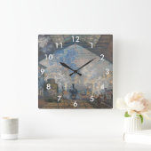 クロード・モネ - サン・ラザール駅 外観 スクエア壁時計 (ホーム)