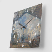 クロード・モネ - サン・ラザール駅 外観 スクエア壁時計 (傾斜)