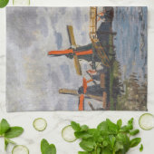 クロード・モネ – ザアンダム近郊のウィンドミルズ キッチンタオル (折り畳み)