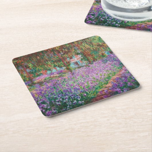 クロード・モネ – ジヴェルニーのアーティストガーデン スクエアペーパーコースター (アングル)