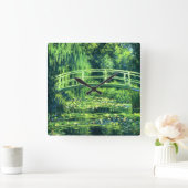 クロード・モネ: スイレンの池上の橋 スクエア壁時計 (ホーム)