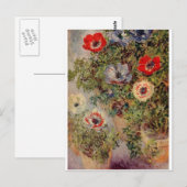クロード・モネ・スティルライフとアネモネ・デスティニー・ギフト ポストカード (正面/裏面)