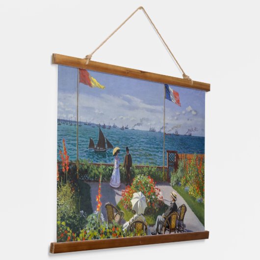 クロード・モネ - セント・アドレスの庭園 吊り下げ型タペストリー (傾斜あり)