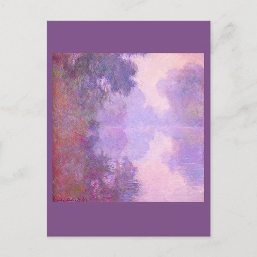 クロード・モネ、セーヌ川の霧の朝 ポストカード (正面)