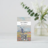 クロード・モネ - チューリップの花畑、デン・ハーグ - QRコード 名刺 (スタンド正面)