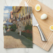 クロード・モネ - トルヴィル、オテル・デ・ロシュ・ノワール キッチンタオル (四つ折り)