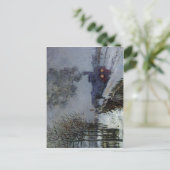 クロード・モネ・トレイン・イン・ザ・スノー1875テクニック油 ポストカード (スタンド正面)