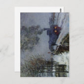 クロード・モネ・トレイン・イン・ザ・スノー1875テクニック油 ポストカード (正面/裏面)