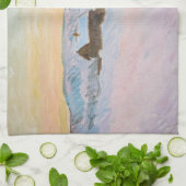 クロード・モネ - ノルウェーの風景、青い家 キッチンタオル (折り畳み)