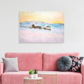 クロード・モネ - ノルウェーの風景、青い家 キャンバスプリント (インサイチュ (リビング))