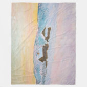 クロード・モネ - ノルウェーの風景、青い家 フリースブランケット (正面)