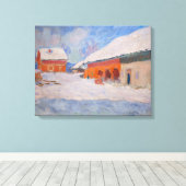 クロード・モネ – ノルウェー、Biornegardのレッドハウス キャンバスプリント (インサイチュ (ウッドフロア))