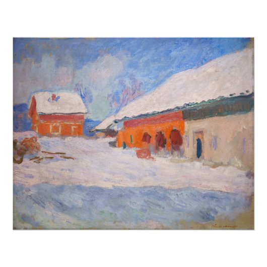 クロード・モネ – ノルウェー、Biornegardのレッドハウス フォトプリント (正面)