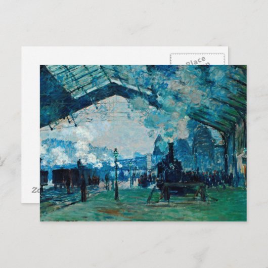 クロード・モネ - ノルマンディー線の到着 ポストカード (正面/裏面)